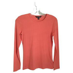 Lauren Ralph Lauren Black Label Tee Women's Sz XS Orange Long Sleeve jersey knit